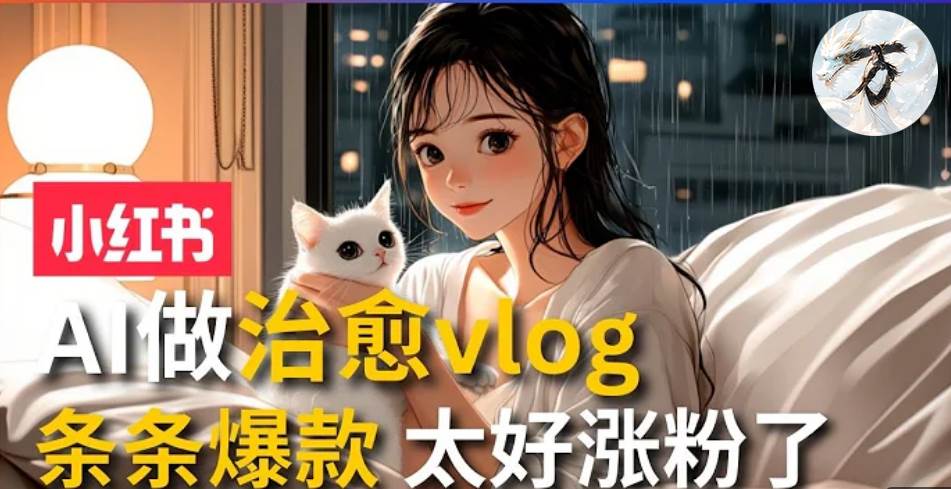 （13172期）AI治愈系vlog动画视频，小红书1个月轻松涨粉破万，商单报价1500+日入2000+-富爸爸项目圈