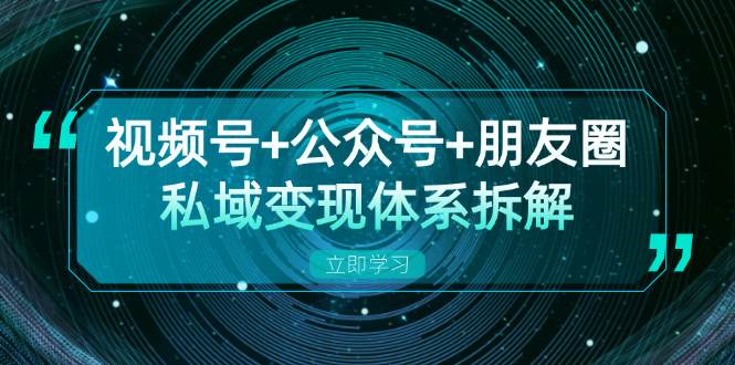 （13174期）视频号+公众号+朋友圈私域变现体系拆解，全体平台流量枯竭下的应对策略-富爸爸项目圈