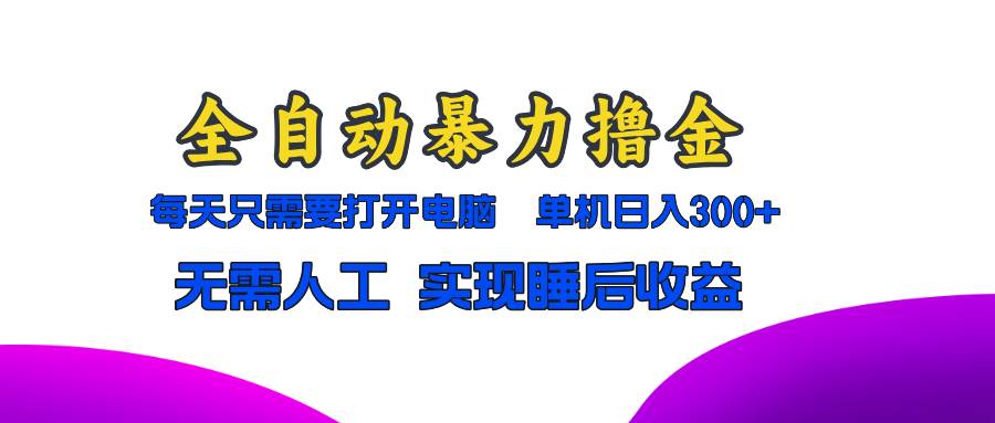 （13186期）全自动暴力撸金，只需要打开电脑，单机日入300+无需人工，实现睡后收益-富爸爸项目圈