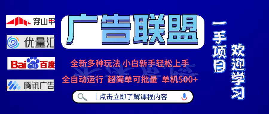 （13258期）广告联盟 全新多种玩法 单机500+  全自动运行  可批量运行-富爸爸项目圈