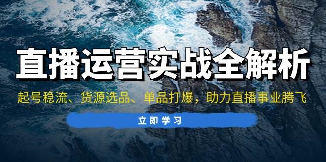 （13294期）直播运营实战全解析：起号稳流、货源选品、单品打爆，助力直播事业腾飞-富爸爸项目圈