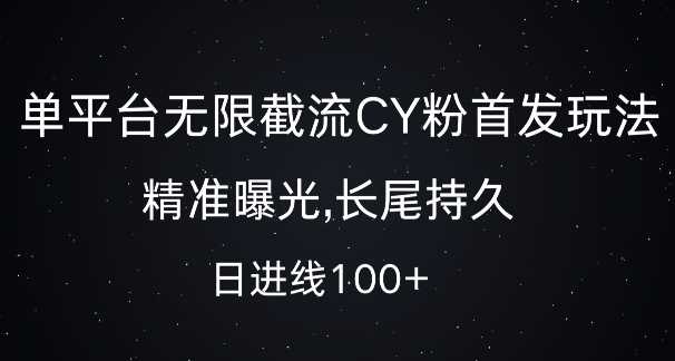 单平台无限截流创业粉首发玩法，精准曝光，长尾持久，日引流100+【揭秘】-富爸爸项目圈