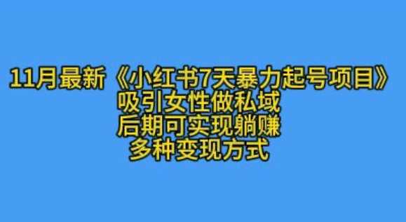 K总部落11月最新小红书7天暴力起号项目，吸引女性做私域【揭秘】-富爸爸项目圈