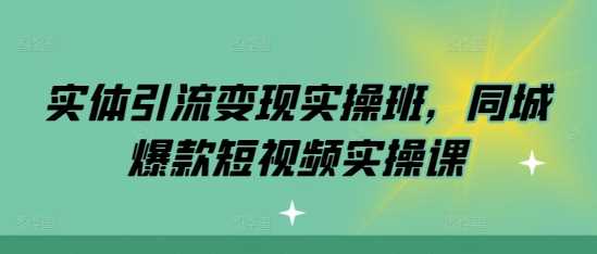 实体引流变现实操班，同城爆款短视频实操课-富爸爸项目圈