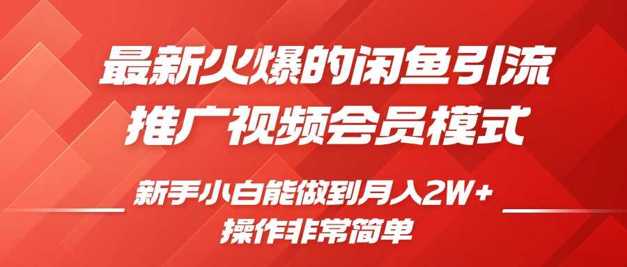 闲鱼引流推广影视会员，0成本就可以操作，新手小白月入过W+【揭秘】-富爸爸项目圈