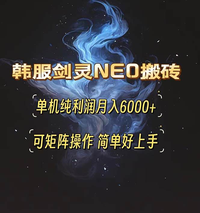 （13435期）韩服剑灵NEO搬砖攻略，单机纯利润月入6000+ 可矩阵操作，简单好上手。-富爸爸项目圈