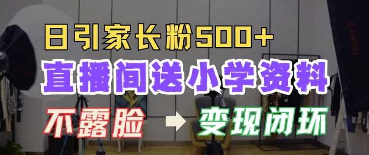 直播间送小学资料，每天引流家长粉500+，变现闭环模式【揭秘】-富爸爸项目圈