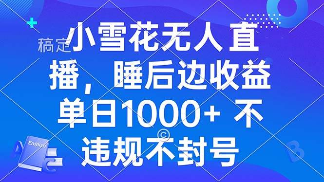 （13491期）小雪花无人直播 睡后收益单日1000+ 零粉丝新号开播 不违规 看完就会-富爸爸项目圈