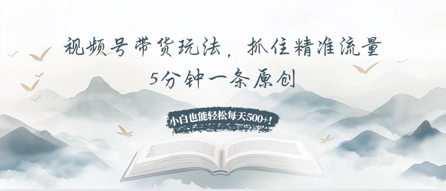 （13492期）视频号带货玩法，抓住精准流量，5分钟一条原创，小白也能轻松每天500+！-富爸爸项目圈