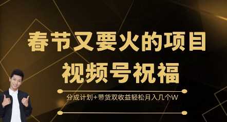 春节又要火的项目视频号祝福，分成计划+带货双收益，轻松月入几个W【揭秘】-富爸爸项目圈