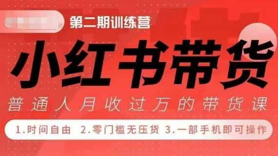 小Red书带货42天训练营 2.0版，宝妈+自由职+上班族+大学生，提高副业收入的大红利项目-富爸爸项目圈
