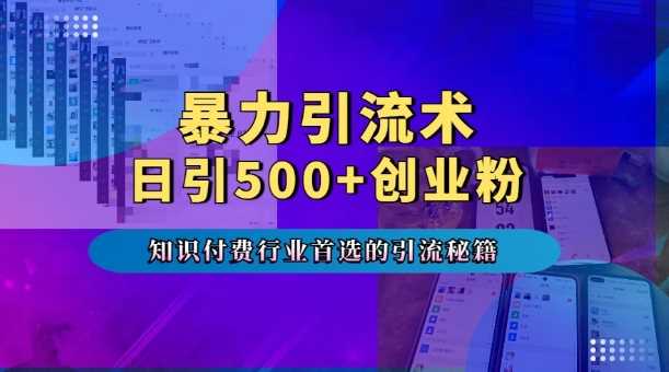 暴力引流术，专业知识付费行业首选的引流秘籍，一天暴流500+创业粉，五个手机流量接不完!-富爸爸项目圈