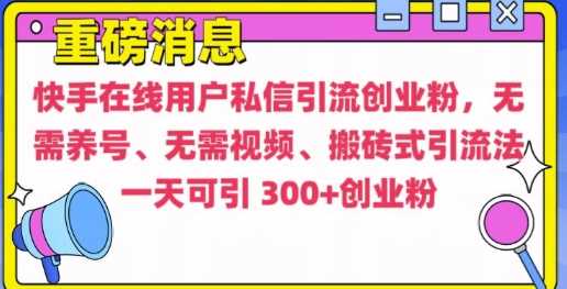 快手最新引流创业粉方法，无需养号、无需视频、搬砖式引流法【揭秘】-富爸爸项目圈
