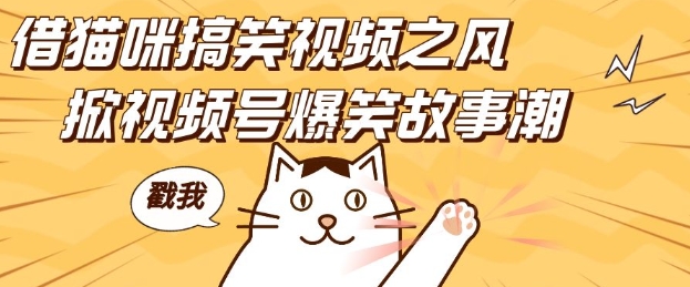 借猫咪搞笑视频之风，掀视频号爆笑故事潮，轻松日入四位数，无门槛快速入门!-富爸爸项目圈