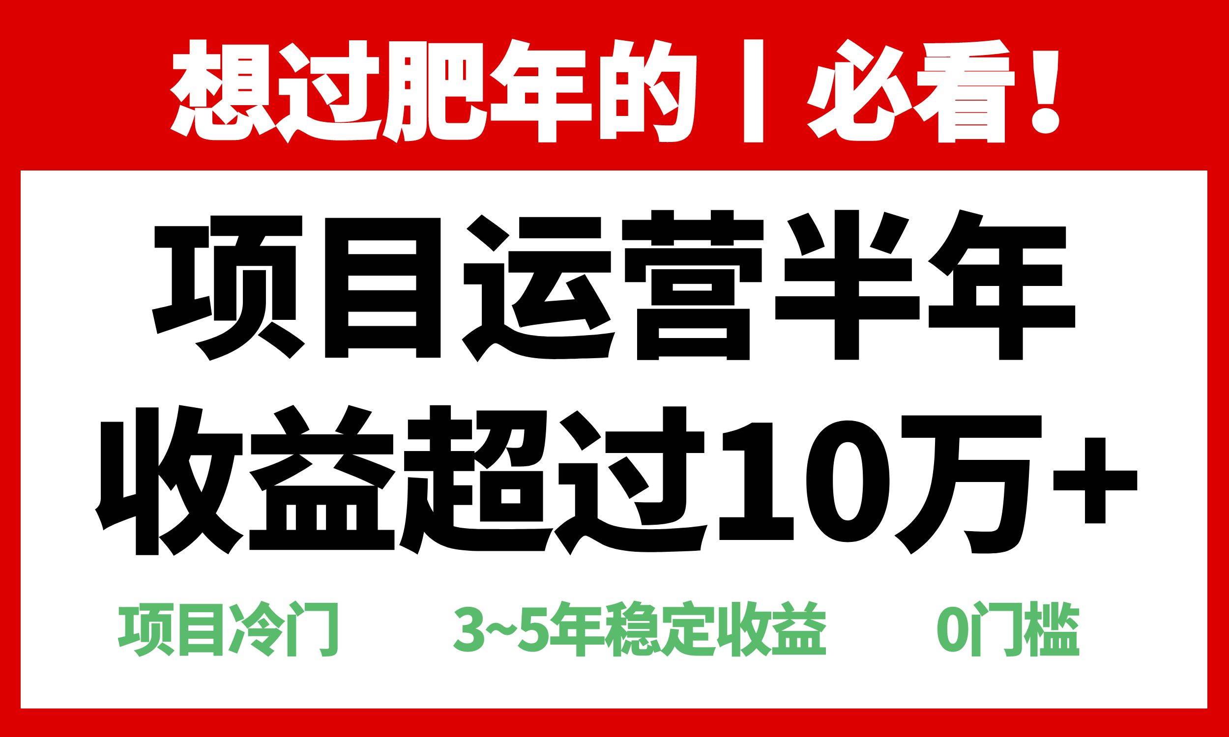 （13663期）年前过肥年的必看的超冷门项目，半年收益超过10万+，-富爸爸项目圈