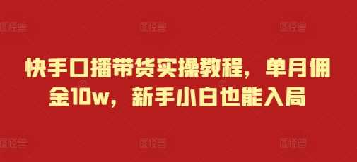 快手口播带货实操教程，单月佣金10w，新手小白也能入局-富爸爸项目圈