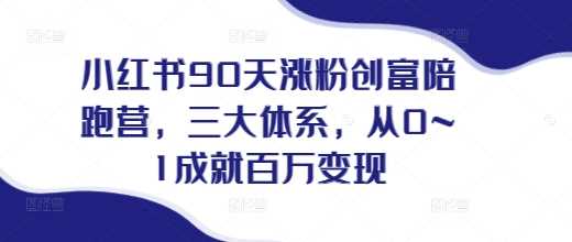 小红书90天涨粉创富陪跑营，​三大体系，从0~1成就百万变现，做小红书的最后一站-富爸爸项目圈