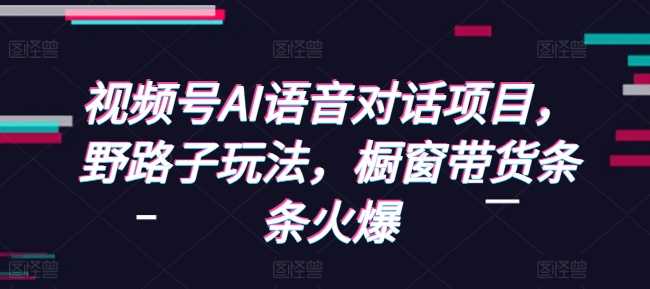 视频号AI语音对话项目，野路子玩法，橱窗带货条条火爆-富爸爸项目圈