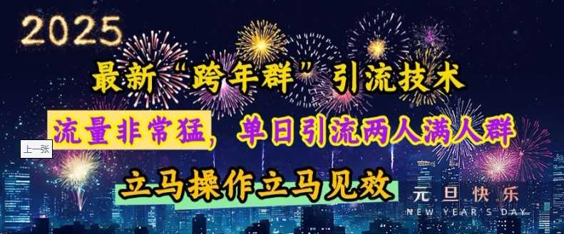 最新“跨年群”引流，流量非常猛，单日引流两人满人群，立马操作立马见效【揭秘】-富爸爸项目圈