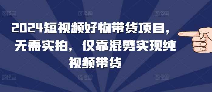 2024短视频好物带货项目，无需实拍，仅靠混剪实现纯视频带货-富爸爸项目圈