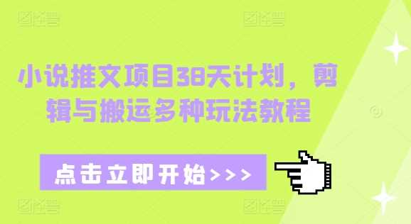 小说推文项目38天计划，剪辑与搬运多种玩法教程-富爸爸项目圈