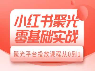 小红书聚光零基础实战，聚光平台投放课程从0到1-富爸爸项目圈