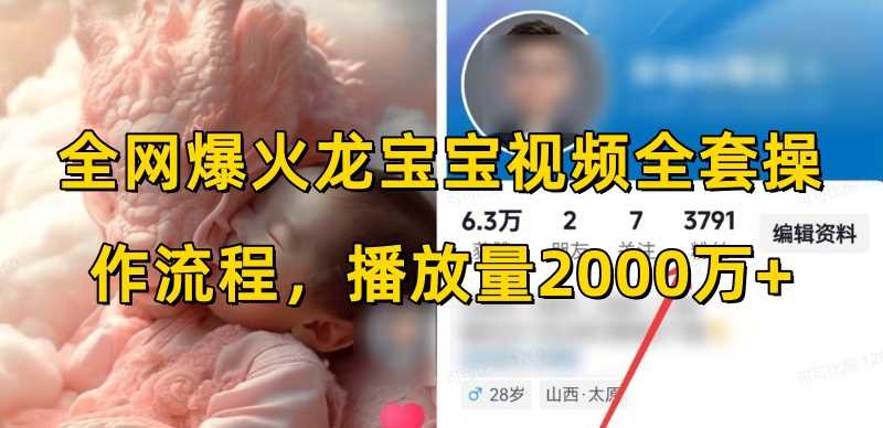 全网爆火龙宝宝视频全套操作流程，播放量2000万+-富爸爸项目圈