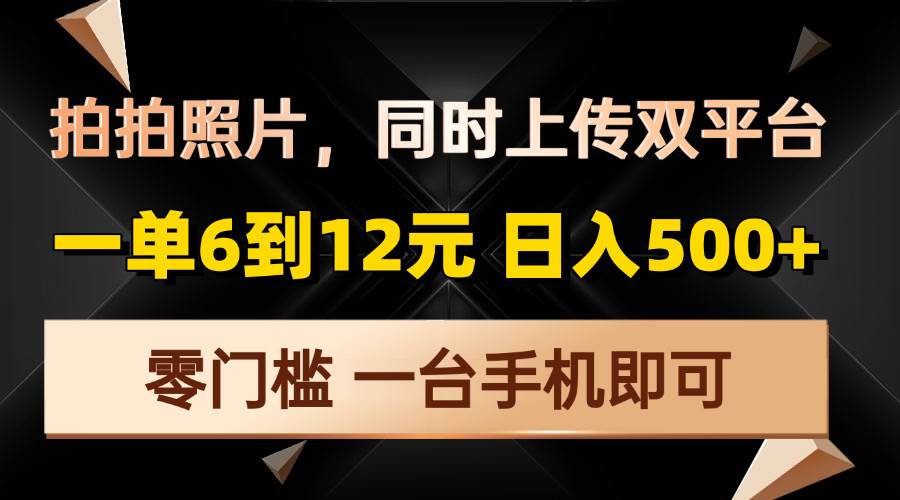 （13783期）拍拍照片，同时上传双平台，一单6到12元，轻轻松松日入500+，零门槛，…-富爸爸项目圈