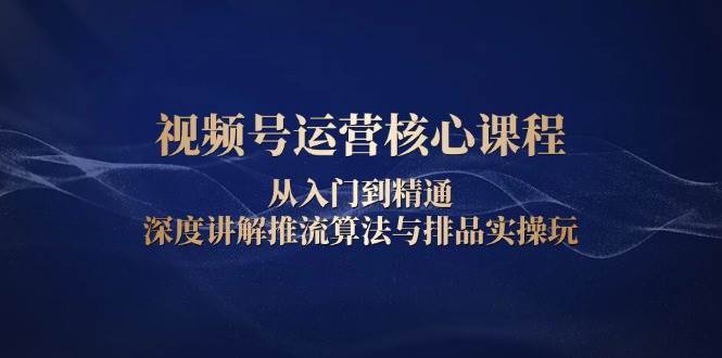 视频号运营核心课程，从入门到精通，深度讲解推流算法与排品实操玩-富爸爸项目圈