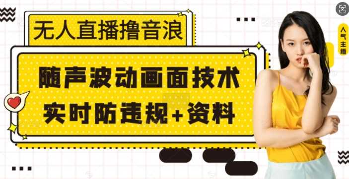 无人直播撸音浪+随声波动画面技术+实时防违规+资料【揭秘】-富爸爸项目圈