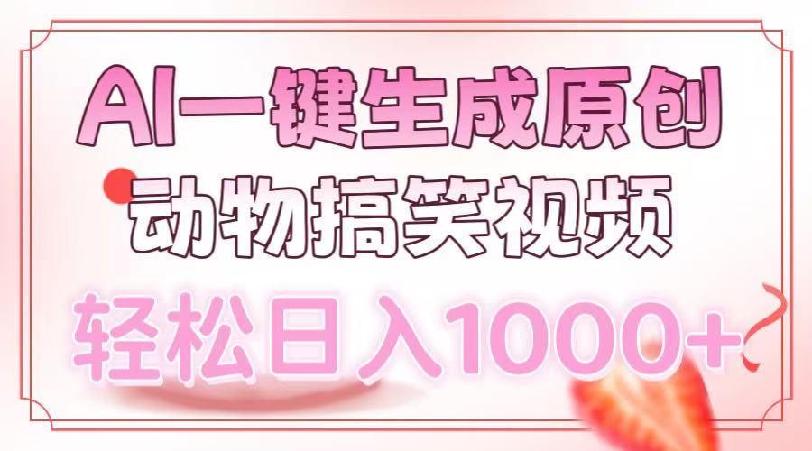 （13884期）AI一键生成原创动物搞笑视频，轻松日入1000+-富爸爸项目圈