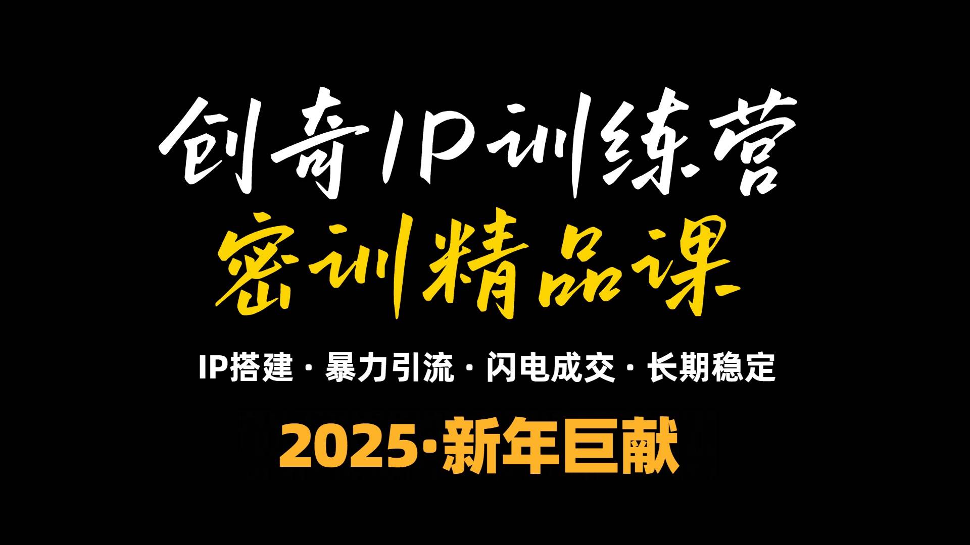 （13898期）2025年“知识付费IP训练营”小白避坑年赚百万，暴力引流，闪电成交-富爸爸项目圈