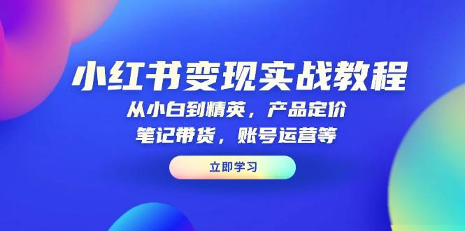 （13923期）小红书变现实战教程：从小白到精英，产品定价，笔记带货，账号运营等-富爸爸项目圈