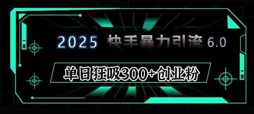 2025年快手6.0保姆级教程震撼来袭，单日狂吸300+精准创业粉-富爸爸项目圈