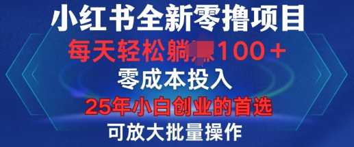小红书全新纯零撸项目，只要有号就能玩，可放大批量操作，轻松日入100+【揭秘】-富爸爸项目圈