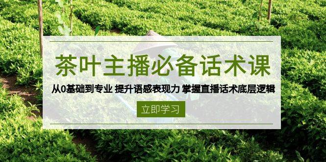 （13961期）茶叶 主播必备话术课 从0基础到专业 提升语感表现力 掌握直播话术底层逻辑-富爸爸项目圈