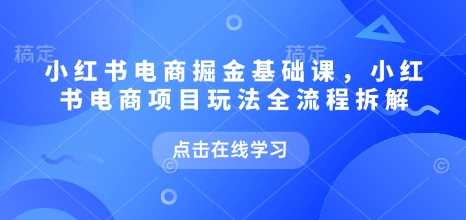 小红书电商掘金课，小红书电商项目玩法全流程拆解-富爸爸项目圈