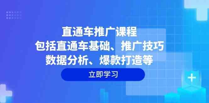 直通车推广课程：包括直通车基础、推广技巧、数据分析、爆款打造等-富爸爸项目圈