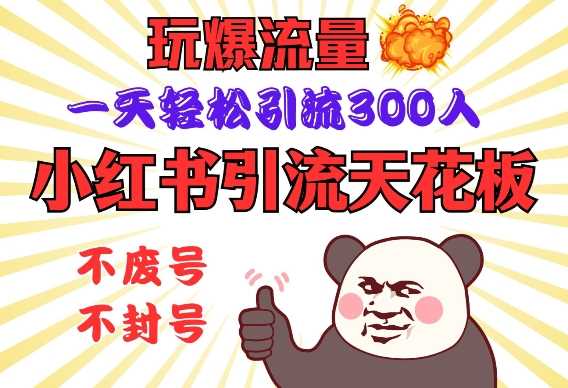 小红书引流天花板，玩爆流量，一天轻松引流300人，安全操作-富爸爸项目圈