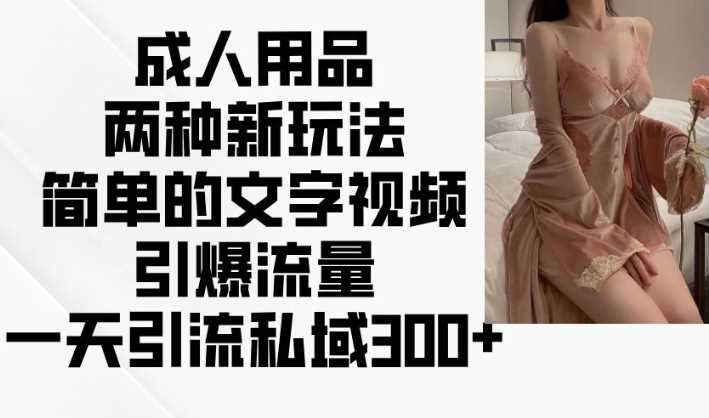 成人用品两种新玩法，简单的文字视频引爆流量，一天引流私域300+-富爸爸项目圈