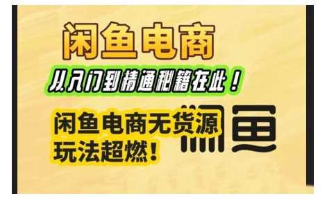 闲鱼电商实战课，从入门到精通秘籍在此，闲鱼电商无货源玩法超燃!-富爸爸项目圈