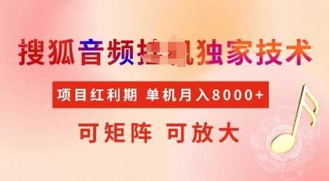 全网首发搜狐音频挂JI独家技术，项目红利期，可矩阵可放大，稳定月入8k【揭秘】-富爸爸项目圈