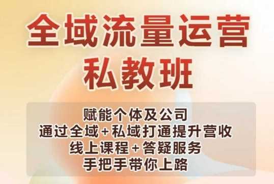 全域流量运营操盘课，赋能个体及公司通过全域+私域打通提升营收-富爸爸项目圈