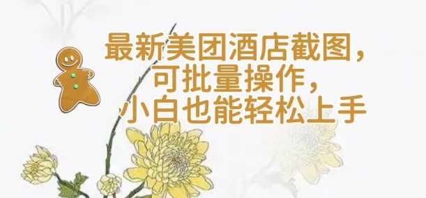 【轻云】最新美团酒店截图，可批量操作，小白也能轻松上手-富爸爸项目圈