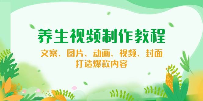 养生视频制作教程，文案、图片、动画、视频、封面，打造爆款内容-富爸爸项目圈