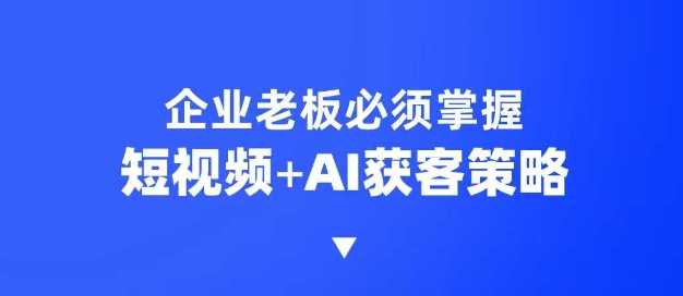 企业短视频AI获客霸屏流量课，6步短视频+AI突围法，3大霸屏抢客策略-富爸爸项目圈