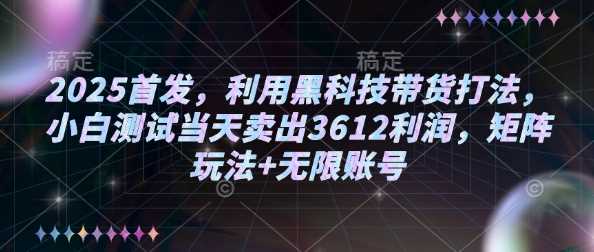 2025首发，利用黑科技带货打法，小白测试当天卖出3612利润，矩阵玩法+无限账号【揭秘】-富爸爸项目圈