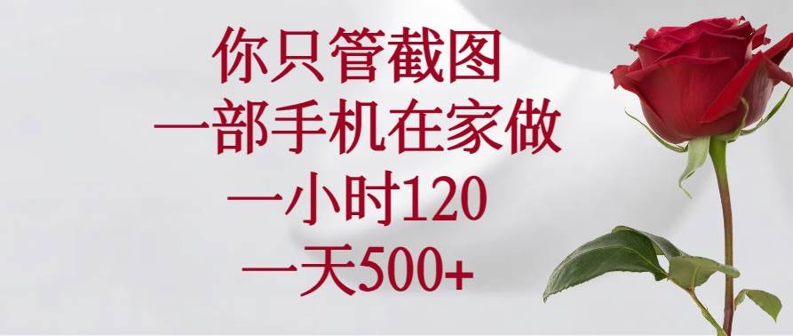 （14248期）你只管截图，一部手机在家做，一小时120，一天500+-富爸爸项目圈