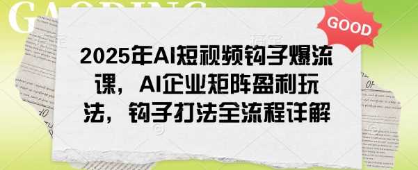 2025年AI短视频钩子爆流课，AI企业矩阵盈利玩法，钩子打法全流程详解-富爸爸项目圈