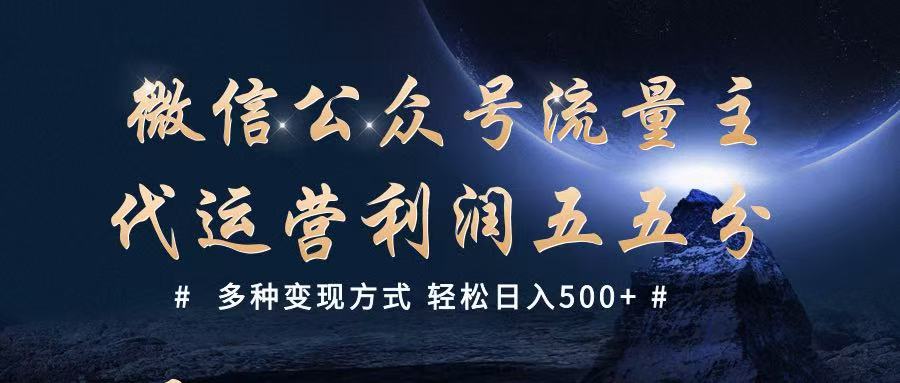 公众号流量主代运营  多种变现方式 轻松日入500+-富爸爸项目圈
